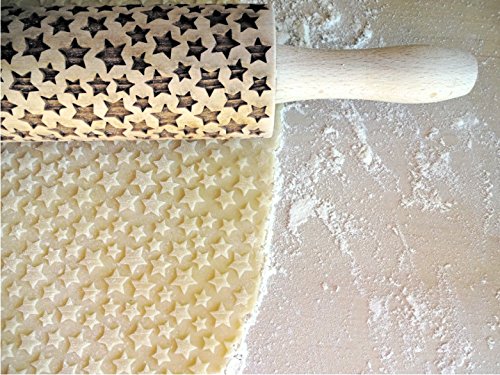 EMBOSSING ROLLING PIN STAR LASER ENGRAVED DOUGH ROLLER for EMBOSSED COOKIES MOVIE FAN GIFT