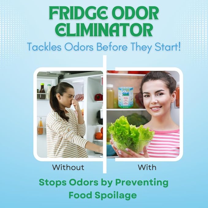 All-in-1 Refrigerator Deodorizer & Produce Saver by Polar Fresh – Fridge Odor Eliminator, Ethylene Gas Absorber, Fridge Moisture Absorber & Efficiency Booster; Surpasses Baking Soda & Charcoal