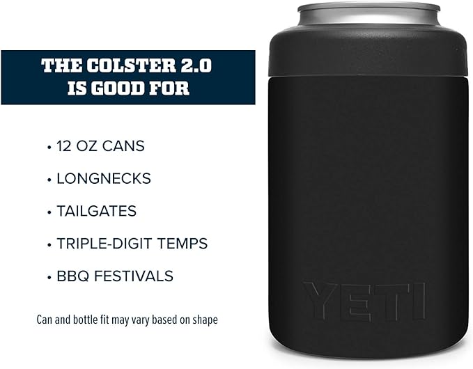 YETI Rambler 12 oz. Colster Can Insulator for Standard Size Cans, Black (NO CAN INSERT)