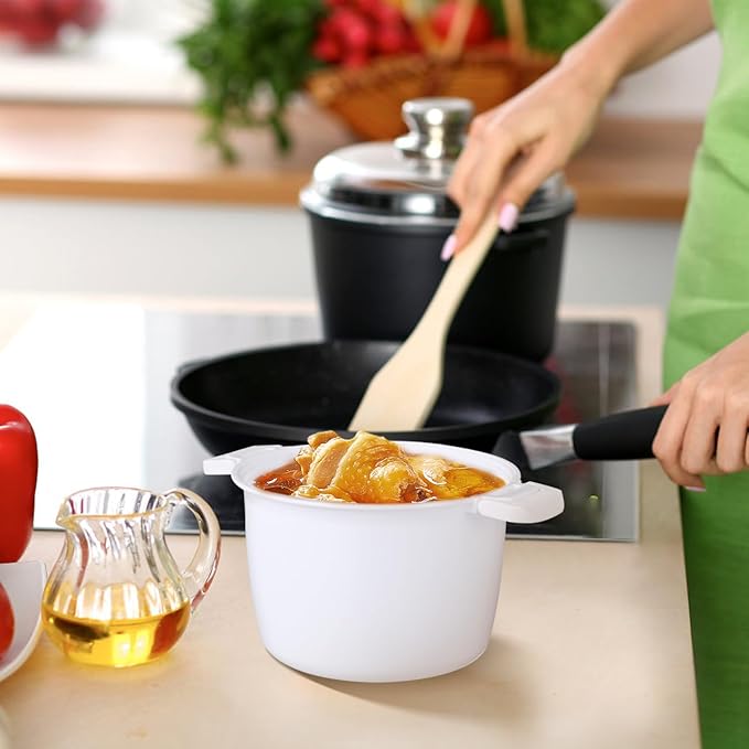 Microwave Rice Cooker, Microwave Pasta Cooker, 1.9 QT Micr Rice Steamer with Locking Lid, Portable Micr Chicken Cookers for Soup, Vegetable, Mashed Potatoes, Fish, Quick Healthy Meals 8.3 x 6.9 x 5.5 inch