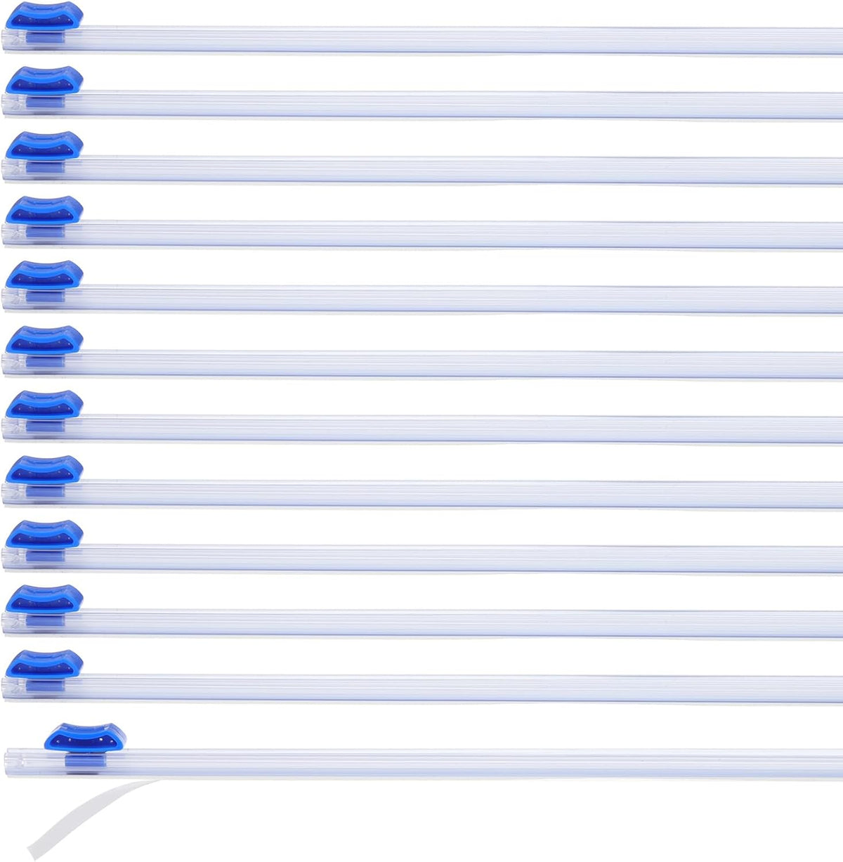 PATIKIL 12pcs Plastic Wrap Cutter, 14in Plastic Wrap Slide Cutter Self Adhesive Installation Replacement for Aluminum Foil Wax Paper Parchment Paper Wrap Dispenser, Blue