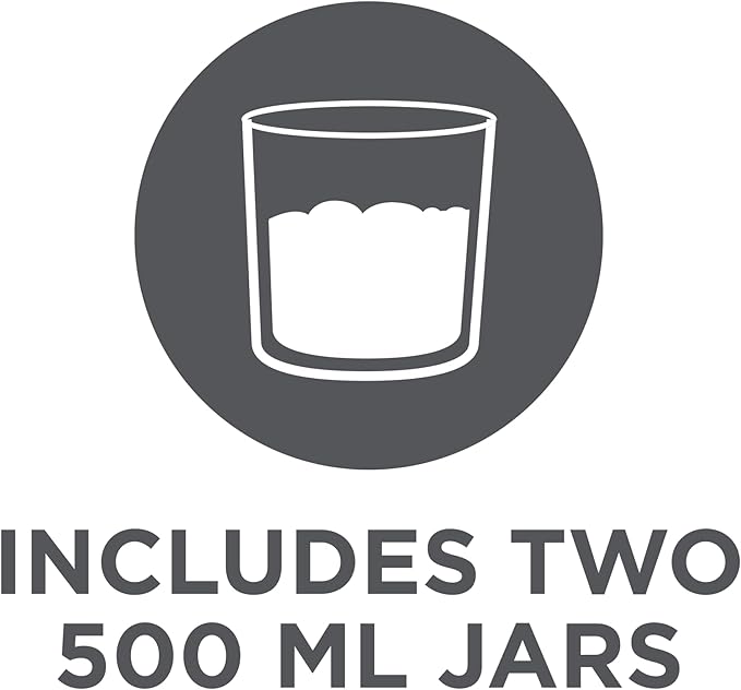BLACK+DECKER Perfect Pint Ice Cream Maker Accessories – 2-Pack 1-Pint Replacement Jars, Extra Containers for Ice Cream, Gelato, Sorbet & Frozen Yogurt