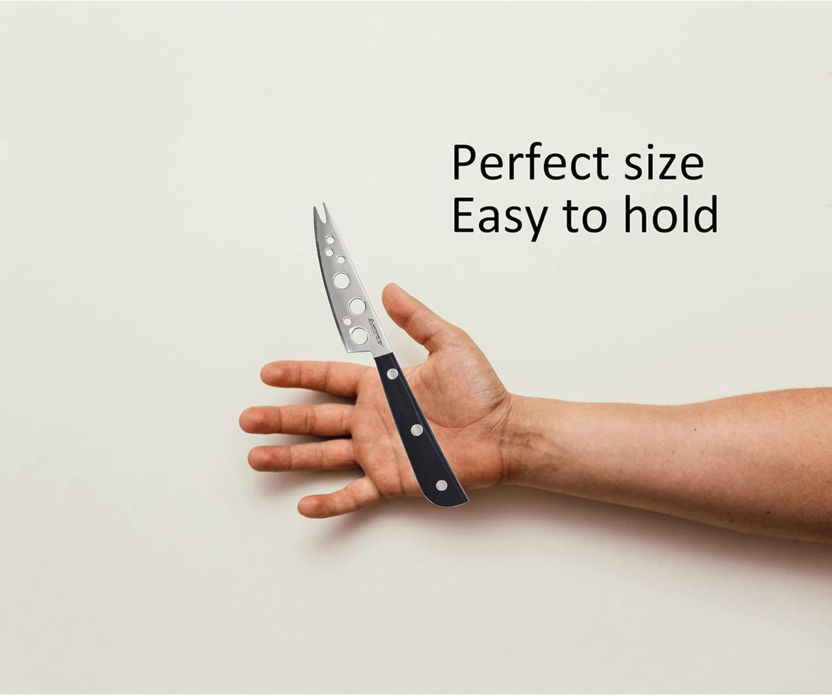 Cheese Knife, MATTSTONE HILL 4 inches All Purpose Cheese Knife - Soft & Semi Hard Cheese Knives, Premium Stainless Steel, Triple Rivet Handle
