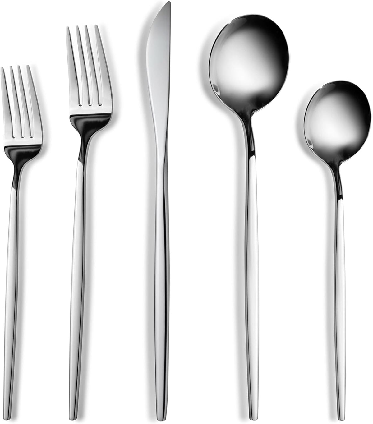 Karaca Orion 30-Piece Cutlery Set for 6 People - 18/10 Stainless Steel Set, Tableware Flatware Silverware Set with Knife Fork Spoon Set, Mixed & Luxury Cutlery Set, Platinum