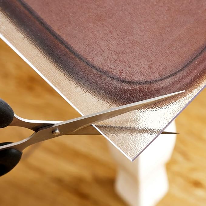 NECAUX Custom Table Cover - 32 x 80 Inch Clear Protector, 1.5mm Thick Wood Grain Transparent Non-Slip Tablecloth for Dining, Meeting, Living Room Tables