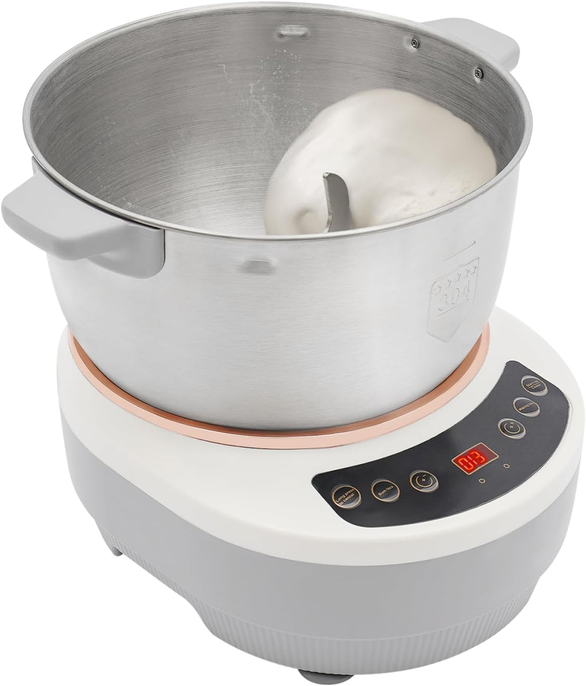 Electric Dough Maker with Ferment Function, 5L/ 4.5Qt 200W 304 Stainless Steel Dough Mixer Machine, Commercial Bread Mixer for Roti Bread Pizza Baking Dumpling Dough & Sourdough(Silver)