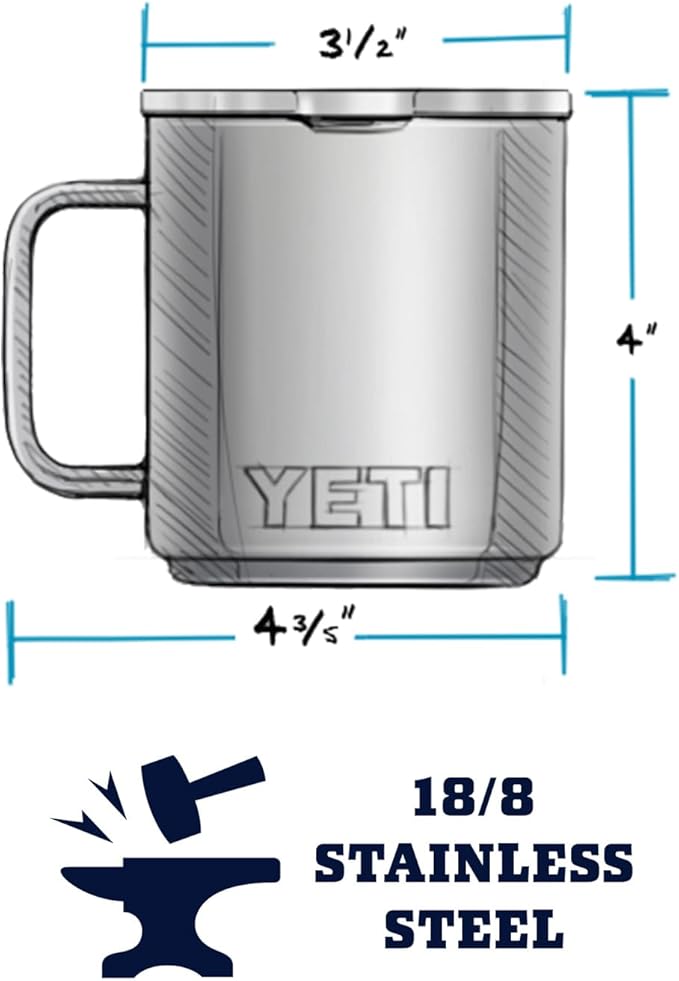 YETI Rambler 10 oz Stackable Mug, Vacuum Insulated, Stainless Steel with MagSlider Lid, Navy