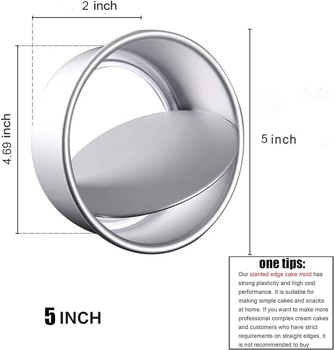 EXGOX 2 Pack 5-Inch Non-Stick Deep Aluminum Round Cake Pan With Removable Bottom For Wedding/Birthday/Christmas Cake Baking Round Cake Tin Set With Loose Base