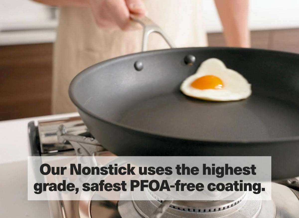 Misen Nonstick Frying Pan - Premium Skillet with PFOA-Free Coating - Ideal for Omelettes, Eggs, and Induction Cooking - Durable Aluminum Core, Warp-Resistant Design, and Oven-Safe to 450°F - 10"