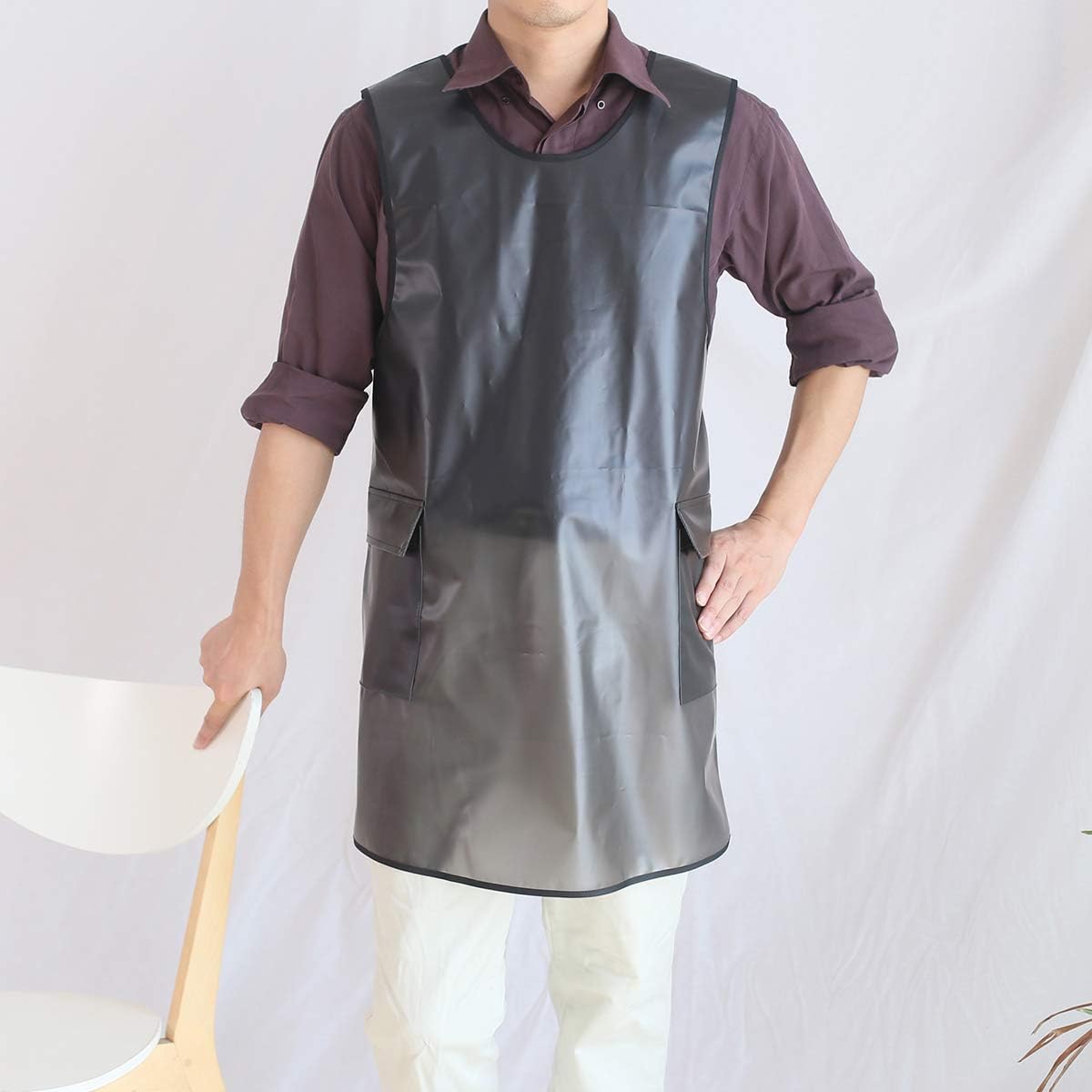 NEWGEM Japanese Linen Cross Back Cooking Aprons for Women Men with Pockets Cute for Baking Kitchen