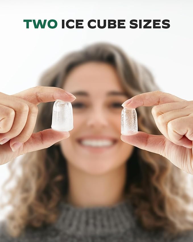 Silonn Countertop Ice Maker with Expanding Ice Basket, 9 Cubes in 6 Mins, 2.5L Ice Basket, Self-Cleaning Ice Maker with LED Touch Control, 2 Bullet Ice Sizes for Home, Kitchen, Office