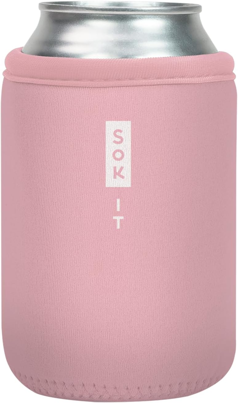 Sok It CanSok Sleeve for Beer & Soda Insulated Neoprene Cover (Millennial Pink, 12oz Can Sleeve)