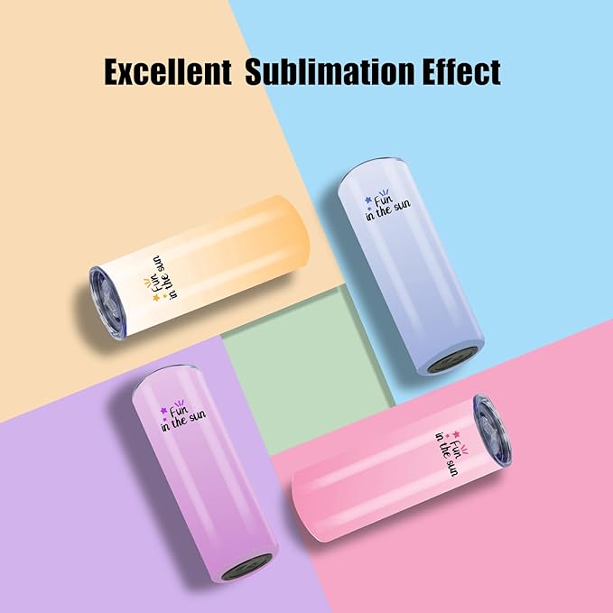 4 Pack 20oz Flat Edge Sublimation Tumblers Bulk, Sublimation Tumbler Blank, Skinny Straight Stainless Steel Blanks Cups with Individual Box (4, 20OZ FLAT EDGE)