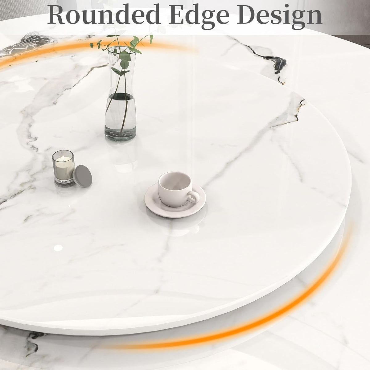 31.5" Lazy Susan for Table Top Sintered Stone Rotating Serving Tray for Dining Table, Kitchen Lazy Susan Organizer Spinning Rotating Food Server Party Centerpieces