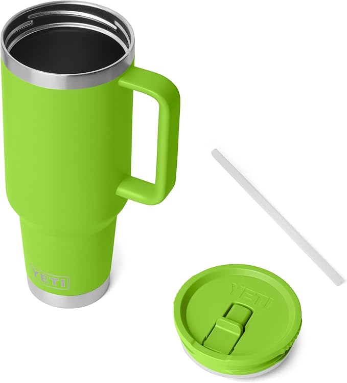 YETI Rambler 40 oz Travel Mug with Flip Straw Lid – Stainless Steel, Vacuum Insulated, Leakproof, Cup Holder Friendly
