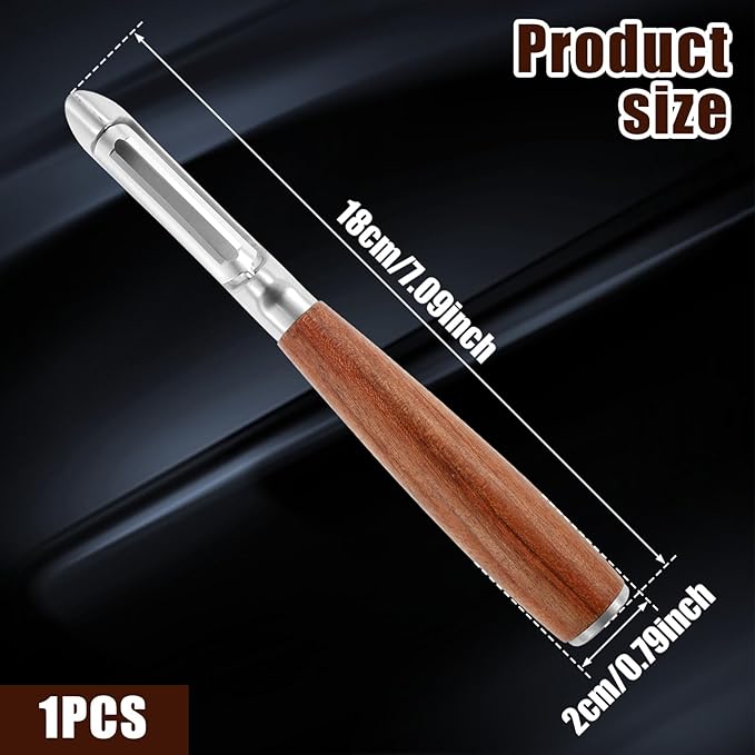 5Pcs I Style Stainless Steel Vegetable Peeler for Fruit Veggie Heat Resistant Incisive Cucumber Peeler With Solid Wood Handle for Home Kitchen Use