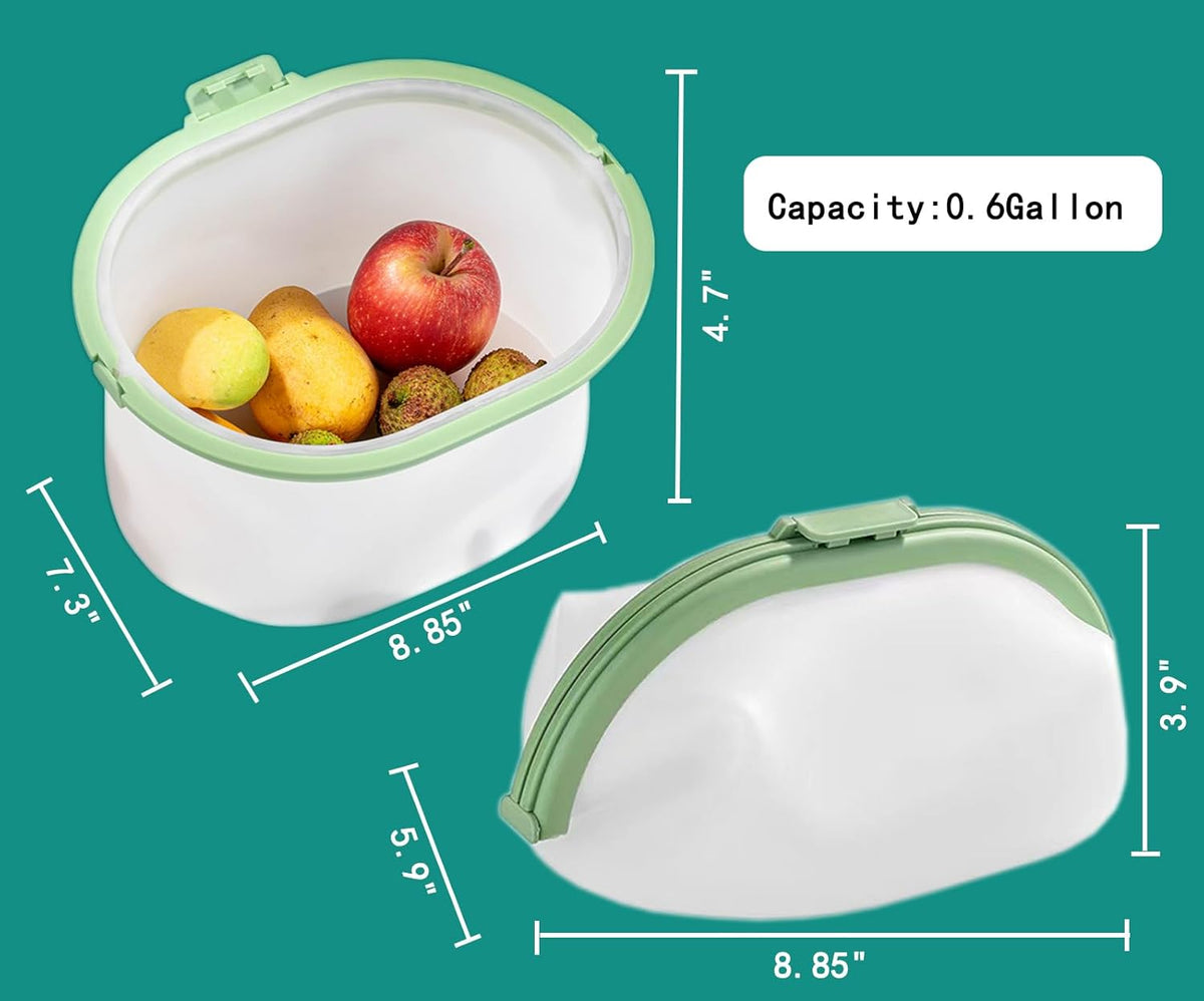 Reusable Silicone Food Storage Container Bags Microwave, Dishwasher and Freezer Safe Plastic Fruit, Marinate Meat, Cereal, Sandwich, Snack, Travel Items Glamorous brown
