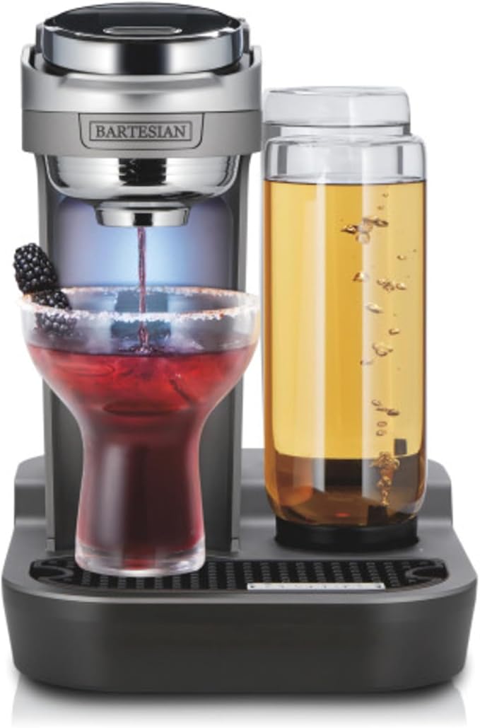 Bartesian Duet Cordless Cocktail Machine and Margarita Maker - Compact Home Bartender Mixologist Drink Mixer with 2 Glass Spirit Bottles - Automatic Machine Makes 500 Premium Cocktails Per Charge