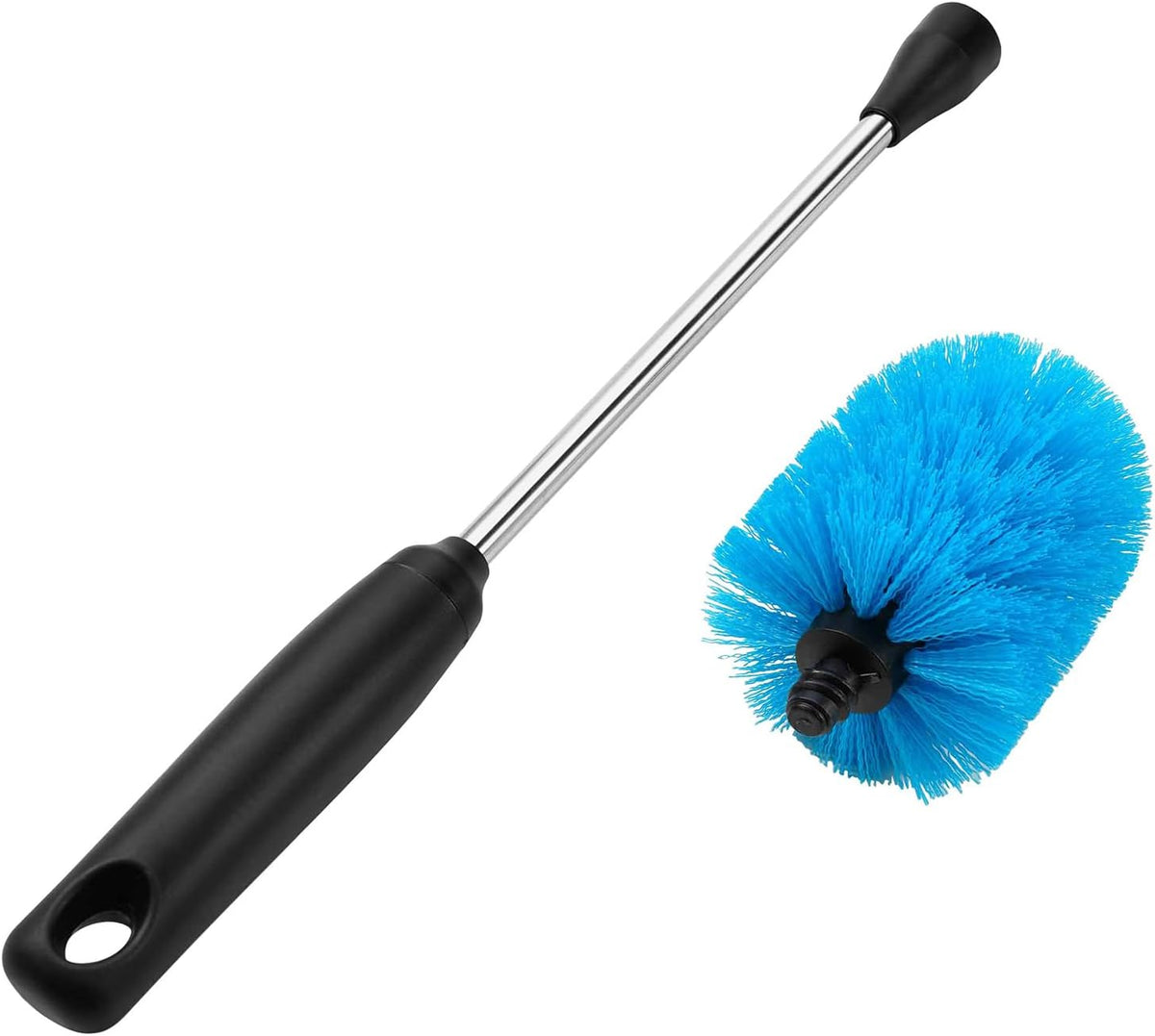 Stainless Steel Bottle Brush with Replaceable Head, Long Handle Scrub Brush for Water Bottles, Glasswares, Mugs, Flasks, Tumblers, Vases, and Kitchen Sink, 2 Pack, 13 in