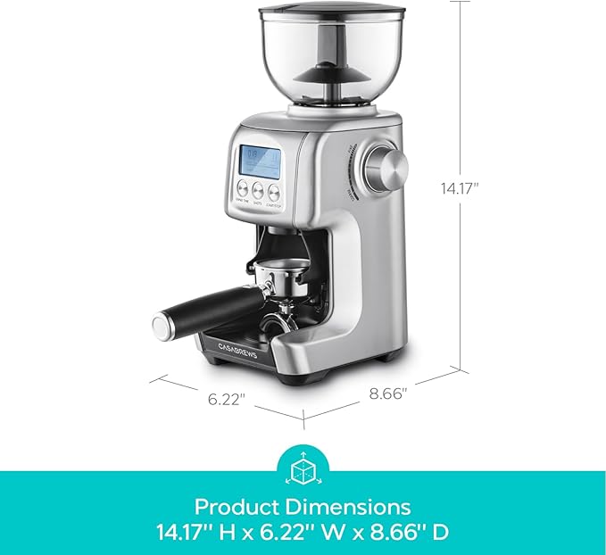 CASABREWS Tornado Electric Conical Burr Coffee Grinder, Automatic Burr Coffee Grinder with 77 Precision Grind Settings for Espresso to French Press, Special for Barista and Coffee Lovers