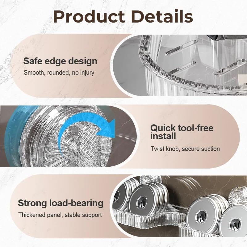 Universal Removable Faucet Storage Rack, No-Drill Bathroom Suction Storager Box, Thickened And Widened Panel Design, Water Automatically Drains Away, For Bathroom Kitchen (2 PCS MIX)