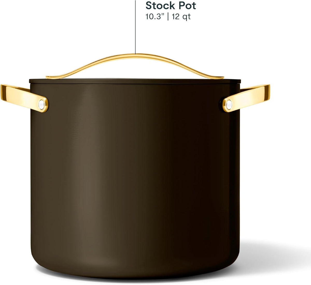 Caraway Stock Pot - 12 Qt Ceramic Coated Pot With Lid - Fee From Forever Chemicals - Large Pot for Bigger Batches - Black