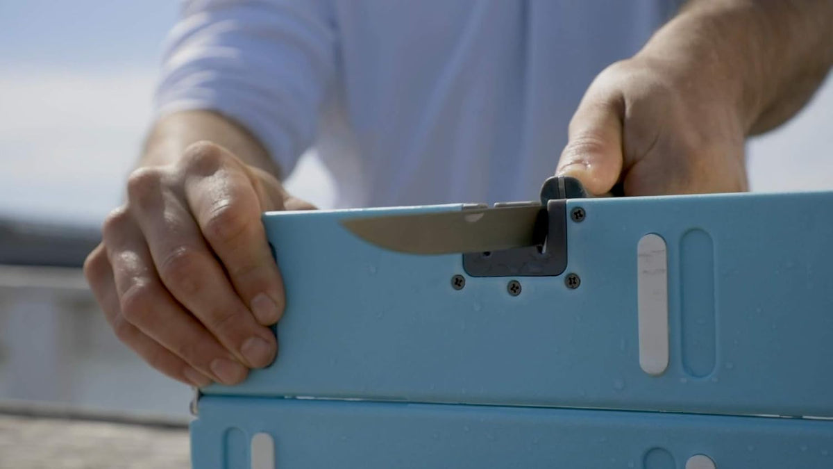 Stowaway Cutting Board - Folding Cutting Board Designed To Easily Fold, Lock, and Stow Anywhere.