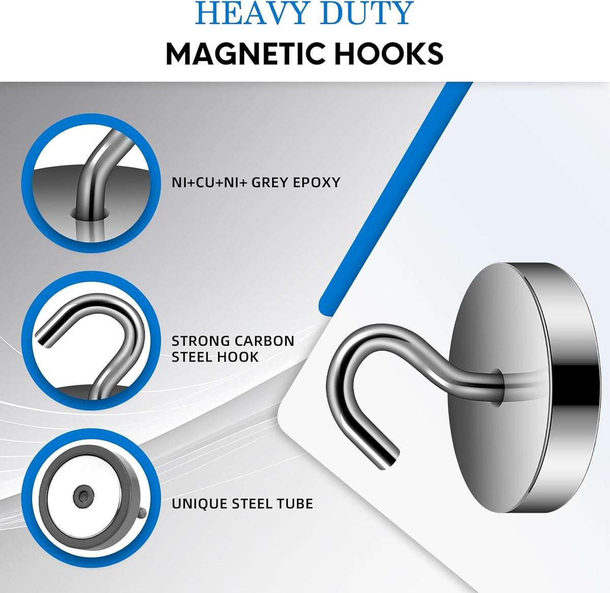 Neosmuk Magnetic Hooks, Cruise Ship Essentials, 100lb+ Heavy Duty Magnetic Hooks for Cruise Cabins, Refrigerator, Grill, Hanging, and Travel | Extra Strong Must-Haves Magnet Hook,Gold