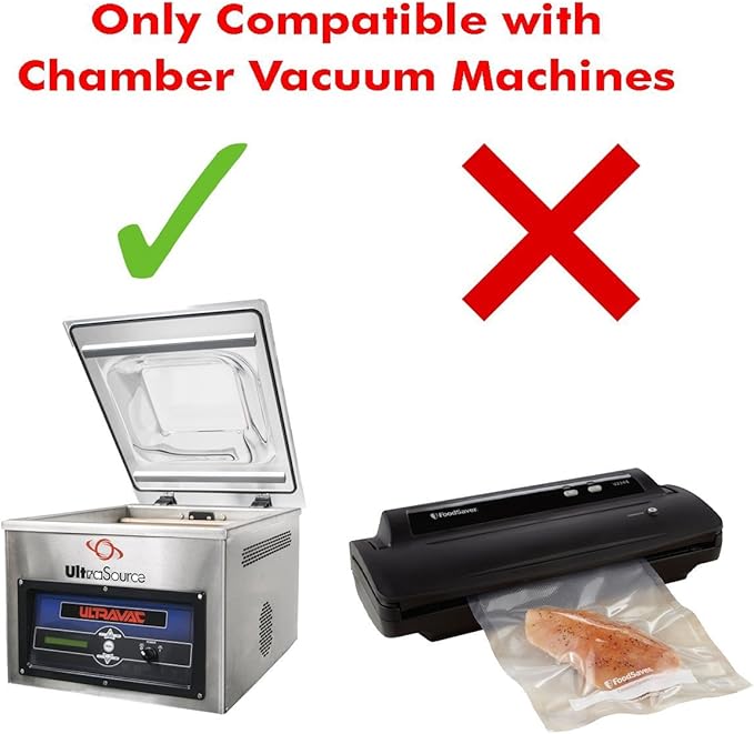 UltraSource - Chamber Machine Pouches 3 Mil Thickness, 12" x 15", Pack of 500 Vacuum Chamber Pouches, BPA-Free Pre-Cut Chamber Vacuum Sealer Bags with tear notch