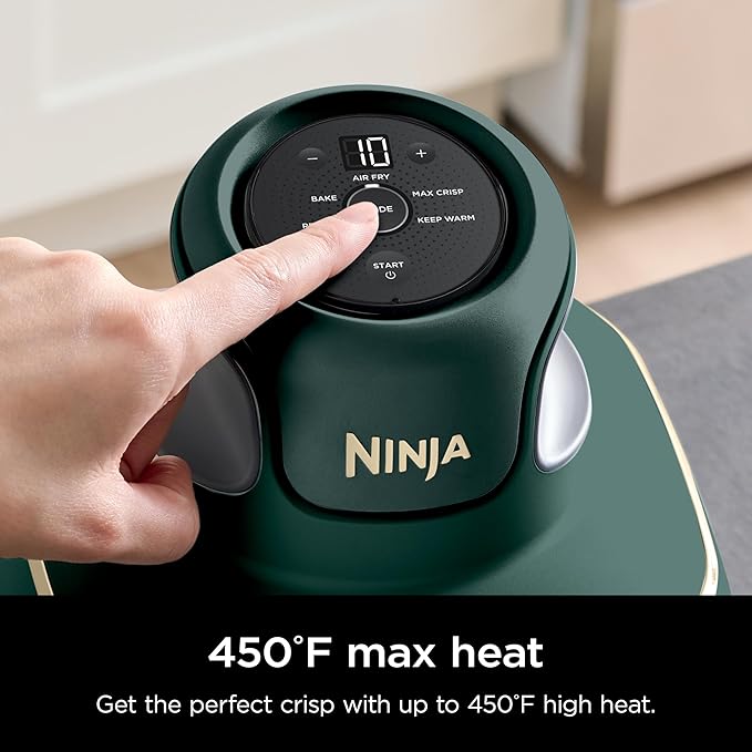 Ninja Crispi 5-in-1 Glass Air Fryer | 450°F, Nontoxic, 4QT & 6-Cup Containers & Lids | Microwave, Freezer, Dishwasher Safe | Max Crisp, Air Fry, Bake, Recrisp, Keep Warm | Brit. Racing Green, FN103BF