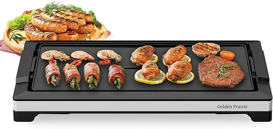 Indoor Grill & Electric Griddle, 1800W 20-Inch XL Nonstick Electric Skillet Griddle with Adjustable Temperature & Drip Tray, Easy to Clean – For Breakfast, Pancakes, Eggs, Teppanyaki