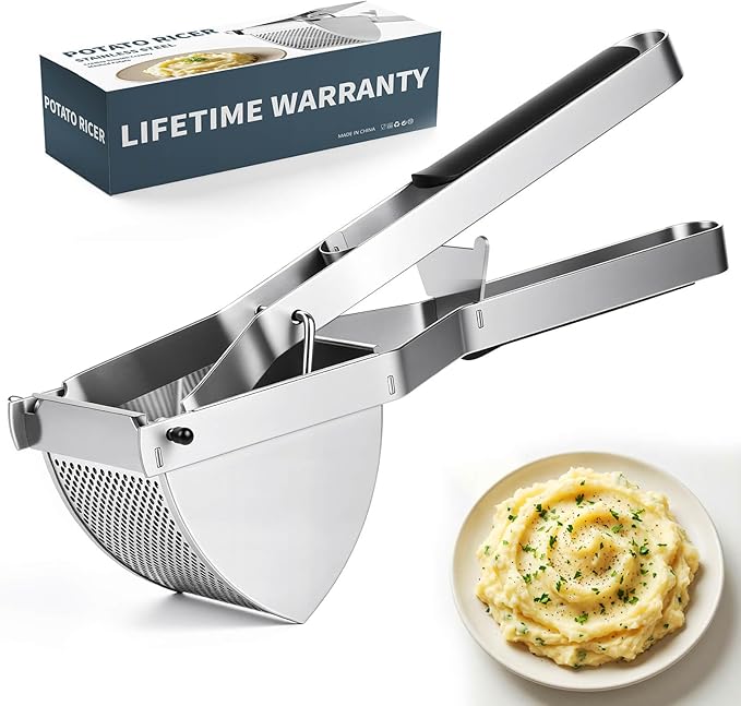 SPEENSUN Potato Ricer, Heavy Duty Stainless Steel Potato Masher for Fluffy Mashed potatoes & Baby Food | Dishwasher Safe, Easy Clean Ricer for Mashed Potatoes with Comfort-Grip Handle