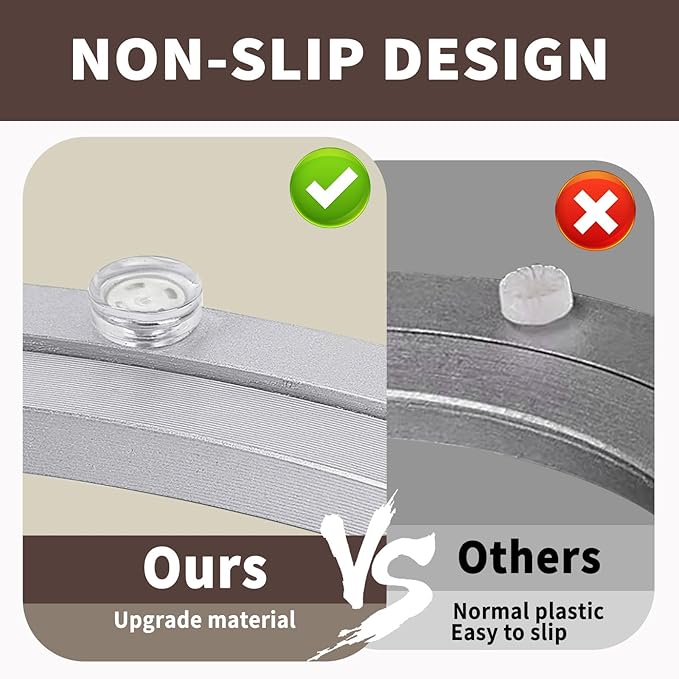 Lazy Susan Silent Non-Slip Turntable Aluminium Turntable Bearing 14 inch for Round Dining Table TV Rotating Table