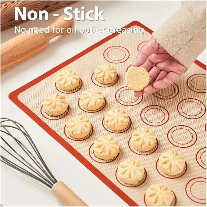 1 Piece Silicone Baking Mat Non Stick Heat Resistant Oven Liner Sheet for Cookie Macaron Bread Tool(Red 20x20cm)