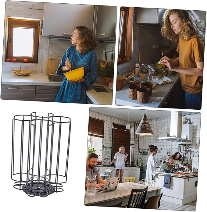 1pc Rotating Coffee Capsule Organizer Rack Carousel Stand for Storage Holds Coffee