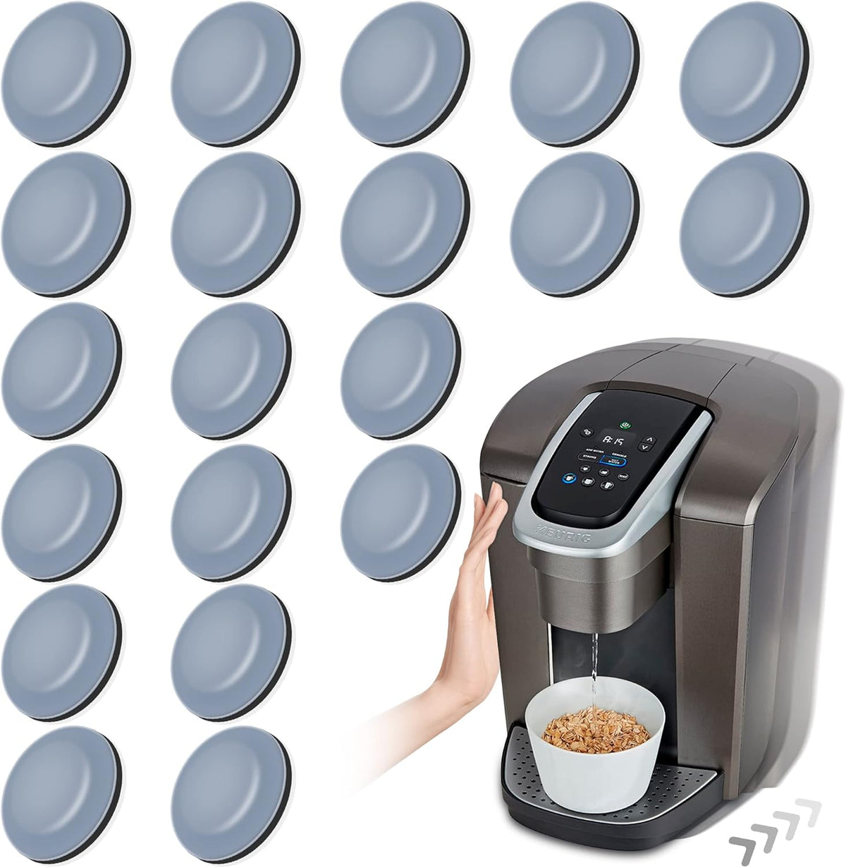 Appliance Sliders for Kitchen Appliances, 20 PCS Self-Adhesive Small Kitchen Appliance Slider for Coffee Maker, Air Fryer, Pressure Cooker, Combination Water Boilers & Warmers