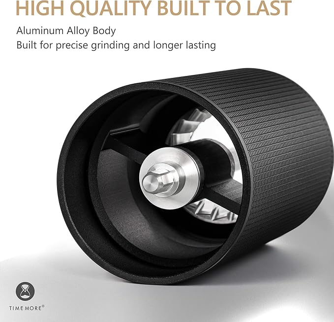 TIMEMORE Chestnut C3S PRO Manual Coffee Grinder, Stainless Steel S2C Conical Burr Coffee Grinder, Hand Coffee Grinder with Foldable Handle, Adjustable Grind Setting for Espresso to French Press, Black