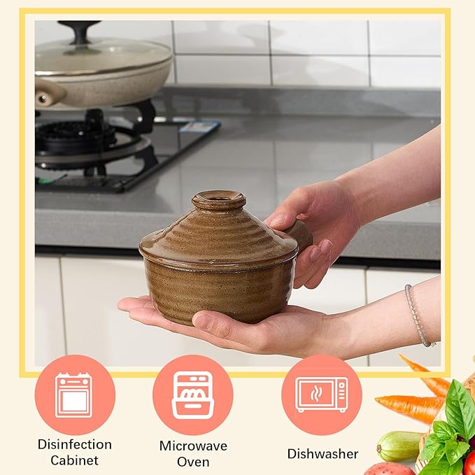 Maxdot 1 Pack Egg Cooker Egg Microwave Cooker with Lid and Hollow Hand Ceramic Microwave Poacher for Household Use and Food Preparation