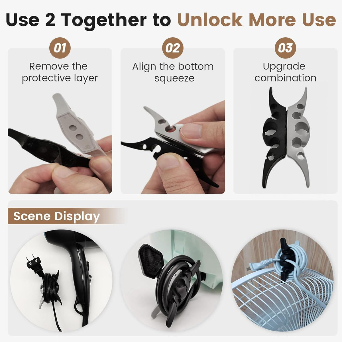 Cord Organizer for Appliances,Wire Organizers for Appliances, Kitchen Appliance Cord Organizer for Mixer,Blender,Coffee Maker,Pressure Cooker,Must-Have Kitchen Accessories for Daily Life（4 Packs）