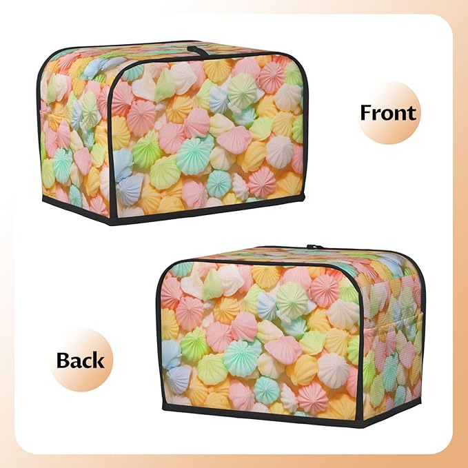 Cute Candy Gummy Toaster Cover 2 Slice, Cute Country Bread Machine Cover, Washable Toaster Kitchen Small Appliance Cover Stain Resistant,with Top Handle
