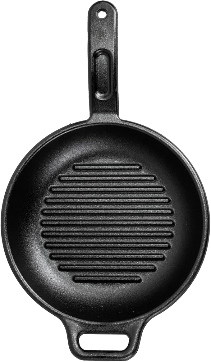 Lodge BOLD 10 Inch Seasoned Cast Iron Grill Pan; Design-Forward Cookware