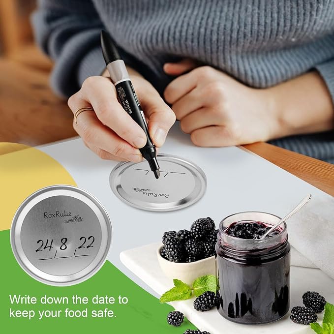 116PCS Canning lids Wide Mouth(3.43in/87mm), Upgraded Leak-Proof Mason Jar Lids for Ball/Kerr Jars, Split-Type Lid with Perfect Airtight Seal, Canning Jars Lids, Food Grade Material