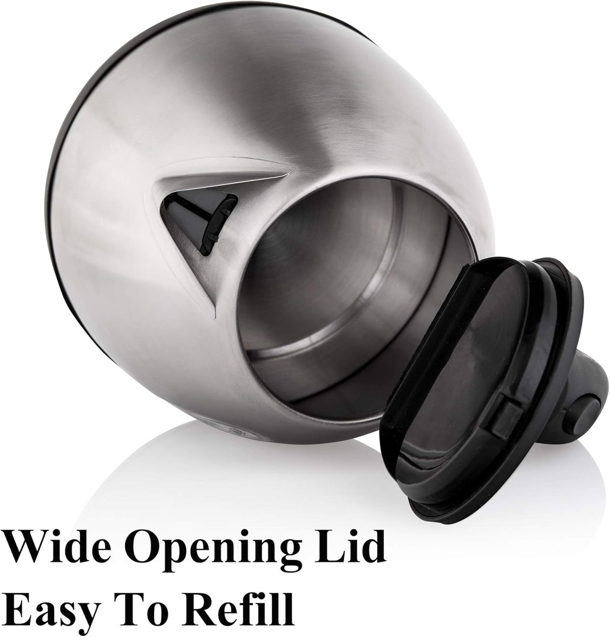 Mixpresso Stainless Steel Electric Kettle, Cordless Pot 1.2L Portable Electric Hot Water Kettle, 1500w Strong Fast Boiling Pot, Water Boiler, Electric Tea Kettle With Boil Dry Protection