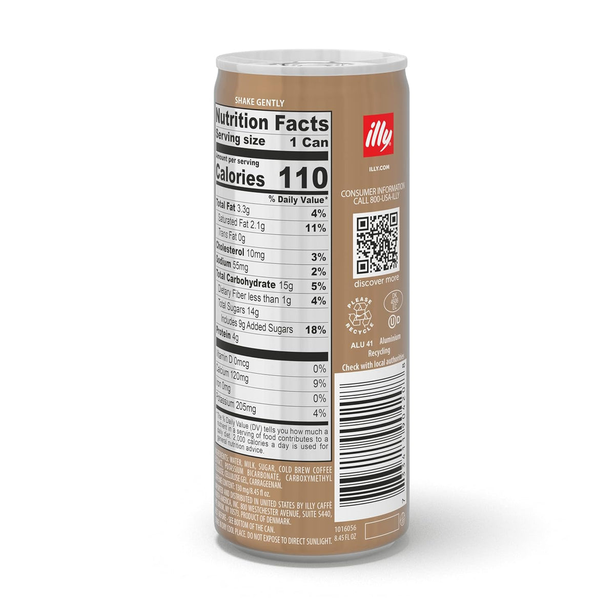 illy Ready To Drink Latte Macchiato Cold Brew - 100% Arabica Coffee, Smooth & Refreshing Taste - Convenient, Easy to Carry Drink With Milk - 8.5 oz. (Pack of 4)