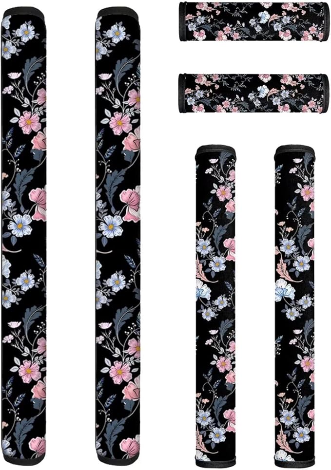 3 Pair of Floral Fridge Door Handle Covers Oven Refrigerator Door Handle Cover, Keep Fingertips Dust Food Stains Decor Protector Microwave Oven with Handle
