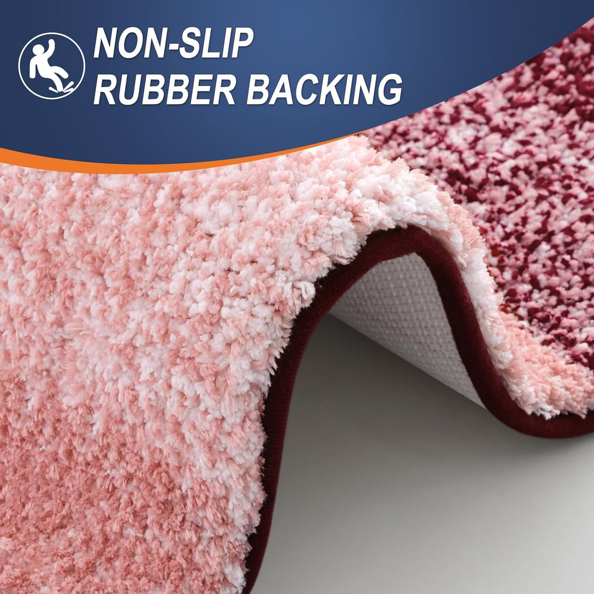 OLANLY Bathroom Rugs Mat 36x24, Extra Soft Absorbent Microfiber Bath Rugs, Rubber Backing, Quick Dry, Machine Washable Bath Mats for Bathroom Floor, Tub and Shower, Home Decor Accessories, Red