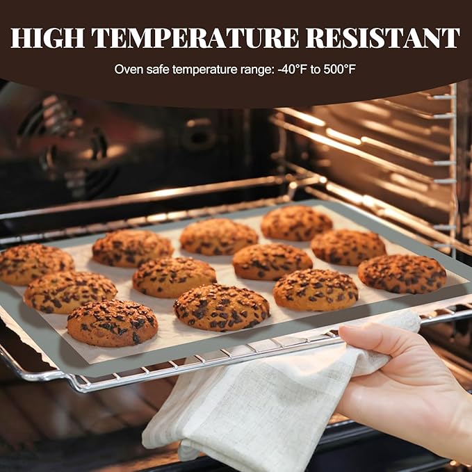 Silicone Baking Mat, 3 Pack Reusable Baking Sheet, Non-Stick ＆ Food Safe Silicone Mats for Baking for Making Cookies Macaroons Bread, Baking Supplies ＆ Accessories