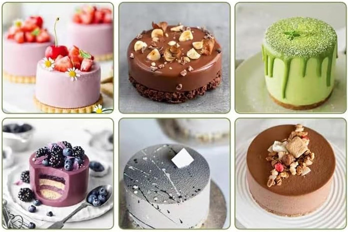 OCPO KITCHEN 3D Round Cylinder Silicone Mold for Baking Mousse Cake, Candy, Pastry, Chocolate, Cupcake, Cookie, Cake Decoration Mold, Round Shape (24-Cavity)