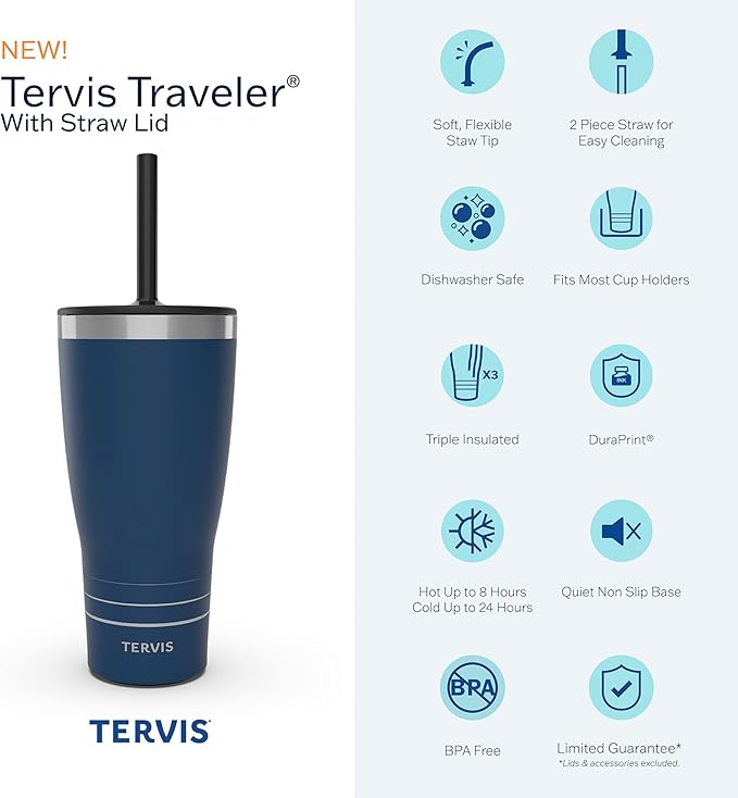 Tervis Traveler Star Wars Helmet Detail Triple Walled Insulated Tumbler Travel Cup Keeps Drinks Cold & Hot, 30oz - with Straw Lid, Stainless Steel
