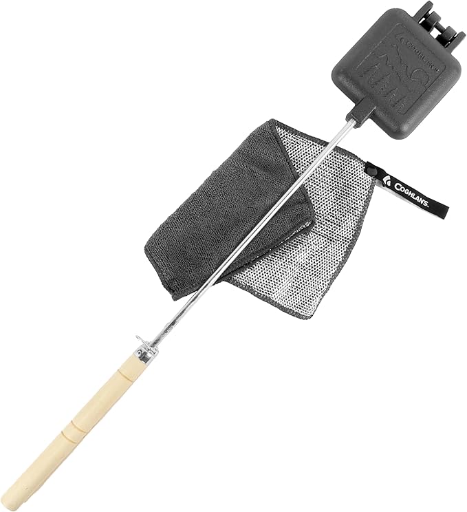 Coghlan's Cast Iron Camp Cooker - Pre-Seasoned Pie Iron Sandwich Maker with Heat-Resistant, Removable Handles, Easy-to-Clean for Toasted Pies, Grilled Sandwiches, and Meats, For Campfire Cooking